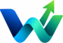 Worthlino logo featuring a modern blue, teal, and green W symbol with an upward growth arrow